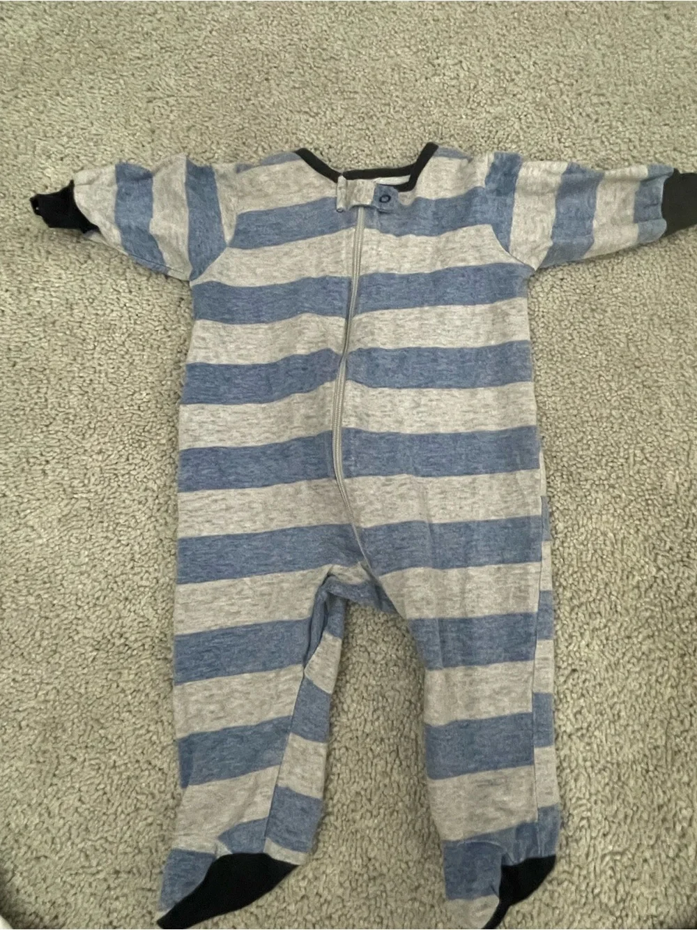 Gray and White Stripe Raccoon One-Piece - Kids